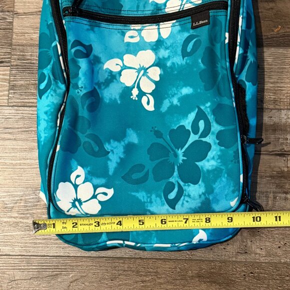 LL Bean Toiletry Bag Travel Hanging Bathroom Organizer Teal Blue Floral Aloha - Picture 6 of 9